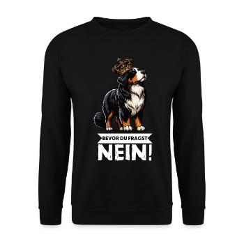 Before you ask Bernese Mountain Dog Mountain Dogs - Unisex Sweatshirt - black - Front - Alina (178cm) & Michal (187cm)