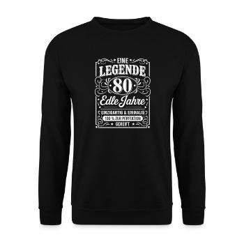 80e anniversaire : un cadeau légendaire de 80 ans nobles - Sweat-shirt Unisexe - noir - Devant - Alina (178cm) & Michal (187cm)