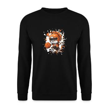 Joueur de basket-ball de dessins animés spartiates - Sweat-shirt Unisexe - noir - Devant - Alina (178cm) & Michal (187cm)