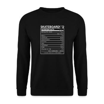 Skateboarding Nährwertangaben Lustiger Skateboarder - Unisex Pullover - Schwarz - Vorne - Alina (178cm) & Michal (187cm)