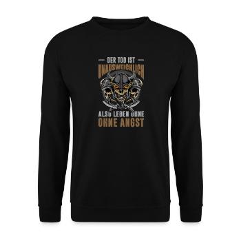 Vikinger Outfits Valhalla Nordische Mythologie - Unisex Pullover - Schwarz - Vorne - Alina (178cm) & Michal (187cm)