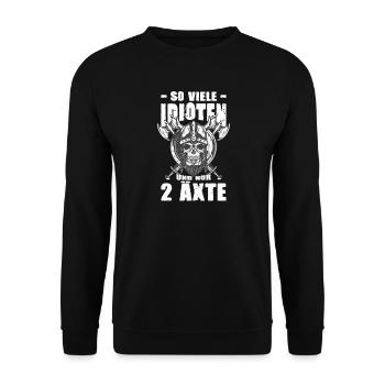 Viking Odin Outfits Valhalla Nordmann - Unisex Sweatshirt - black - Front - Alina (178cm) & Michal (187cm)