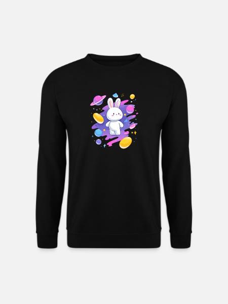 Galactic Rabbit in the Nebula - Unisex Sweatshirt - black