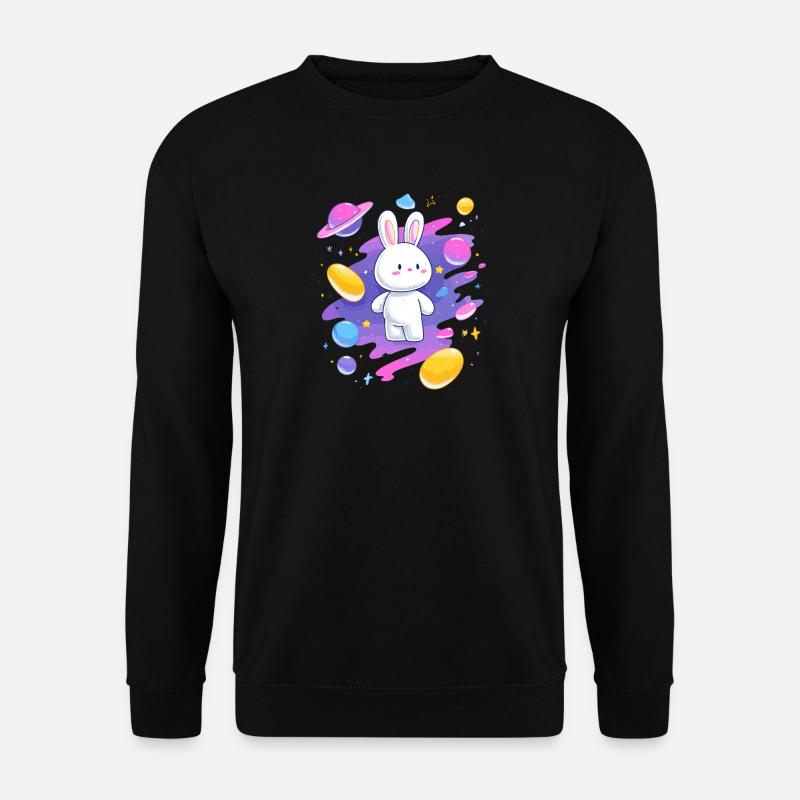 Galactic Rabbit in the Nebula - Unisex Sweatshirt - black