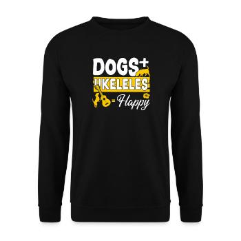 Hawaiian Ukulele Uke Dogs + - Unisex Pullover - Schwarz - Vorne - Alina (178cm) & Michal (187cm)