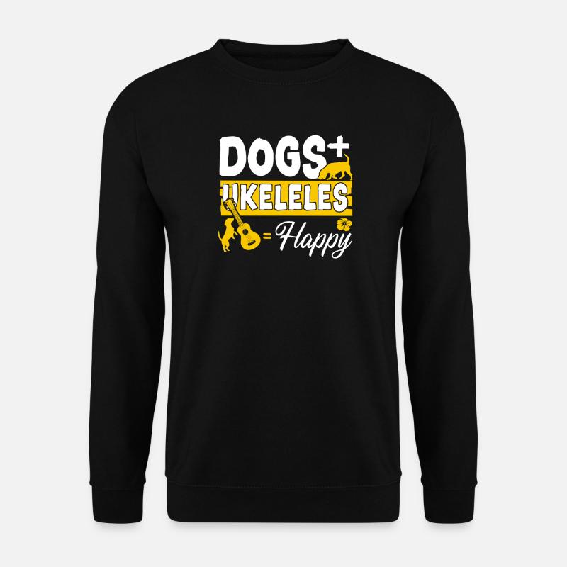 Hawaiian Ukulele Uke Dogs + - Unisex Sweatshirt - black