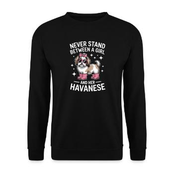 Havanese Sayings Girl Funny Havanese Gift - Unisex Sweatshirt - black - Front - Alina (178cm) & Michal (187cm)