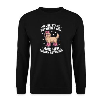 Golden Retriever Sprüche Golden Retriever Geschenk - Unisex Pullover - Schwarz - Vorne - Alina (178cm) & Michal (187cm)