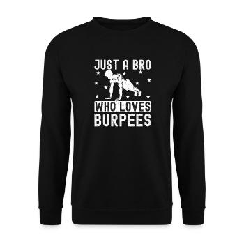 Gym Junkies Bro Who Loves Burpees Calisthenics - Unisex Sweatshirt - black - Front - Alina (178cm) & Michal (187cm)