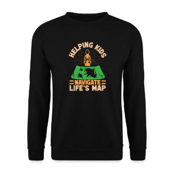 Girl Scout Leader Helping Kids Navigate Scout - Unisex Pullover - Schwarz - Vorne - Alina (178cm) & Michal (187cm)