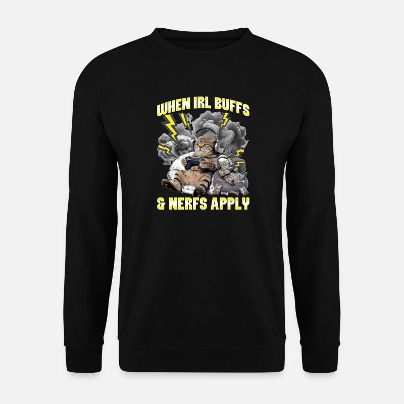 Funny Gaming Gamer Cat - Unisex Pullover - Schwarz