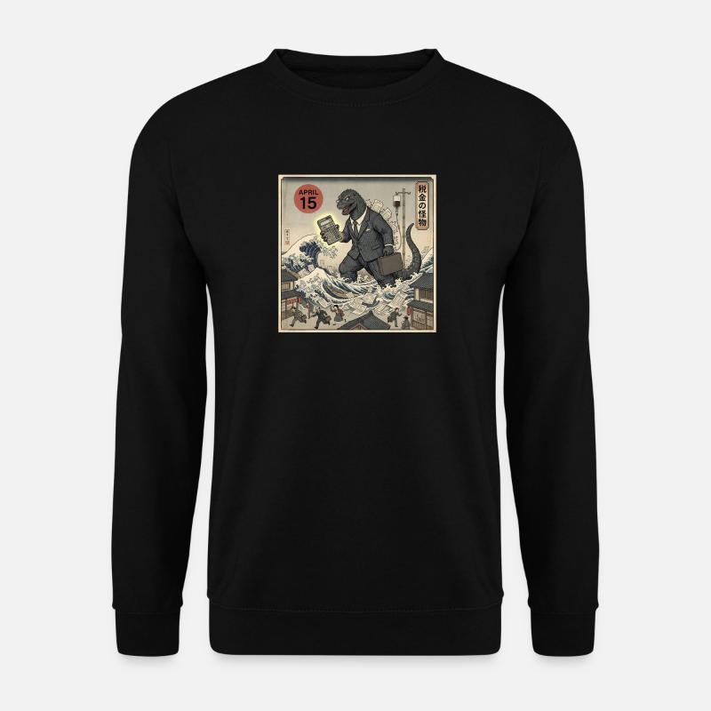 April 15 Steuer Monster Anzug - Unisex Pullover - Schwarz