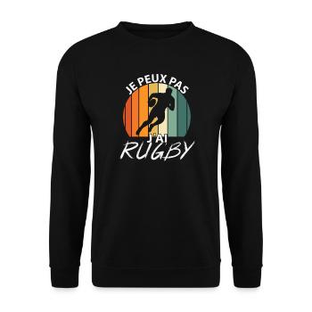 I can't I have rugby - Unisex Sweatshirt - black - Front - Alina (178cm) & Michal (187cm)