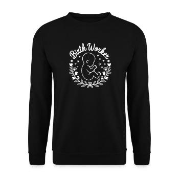 Obstetrician Baby Emblem - Unisex Sweatshirt - black - Front - Alina (178cm) & Michal (187cm)