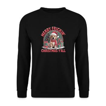 Merry Frickin Christmas Yall Lustiger Weihnachts - Unisex Sweatshirt - black - Front - Alina (178cm) & Michal (187cm)