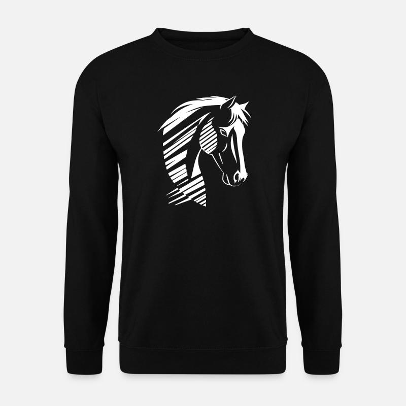 Pferdekopf Silhouette – Starkes Design - Unisex Pullover - Schwarz