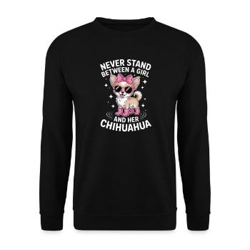Chihuahua Sayings Funny Chihuahua Gift - Unisex Sweatshirt - black - Front - Alina (178cm) & Michal (187cm)