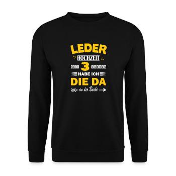 Mon mari pour le 3e anniversaire de mariage dit 3 ans de mariage - Sweat-shirt Unisexe - noir - Devant - Alina (178cm) & Michal (187cm)