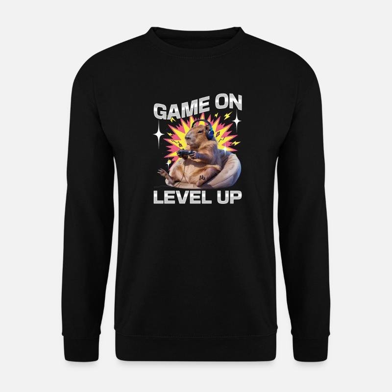 Funny Gaming Gamer Capybara - Unisex Sweatshirt - black