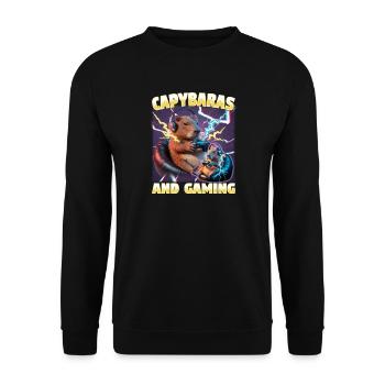Joueur Drôle de Capybara - Sweat-shirt Unisexe - noir - Devant - Alina (178cm) & Michal (187cm)