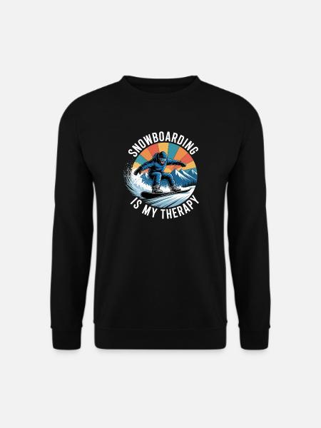 Snowboarding Is My Therapy - Unisex Sweatshirt - black