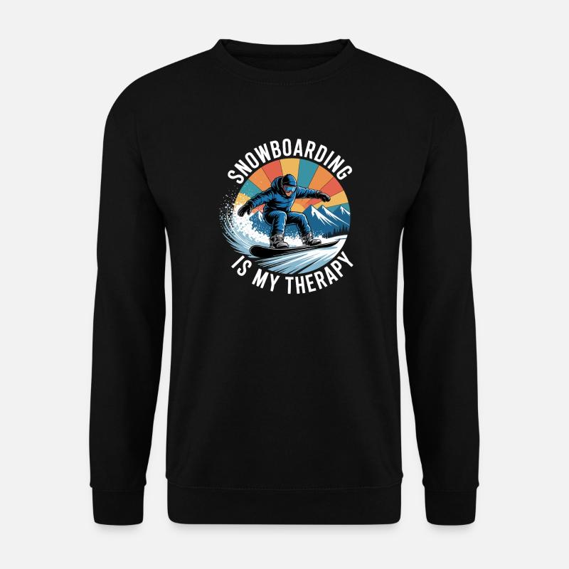 Snowboarding Is My Therapy - Unisex Sweatshirt - black