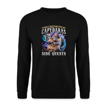 Joueur Drôle de Capybara - Sweat-shirt Unisexe - noir - Devant - Alina (178cm) & Michal (187cm)