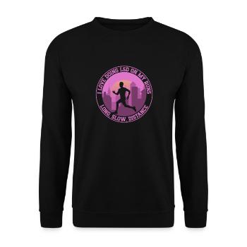 Running I Love Doing LSD On My Runs Marathon - Unisex Pullover - Schwarz - Vorne - Alina (178cm) & Michal (187cm)