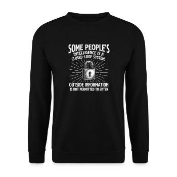 Some People’s Intelligence Closed Loop Sarcasm - Unisex Sweatshirt - black - Front - Alina (178cm) & Michal (187cm)