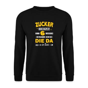 Mariage sucre 6e anniversaire de mariage Mari 6 ans de mariage - Sweat-shirt Unisexe - noir - Devant - Alina (178cm) & Michal (187cm)