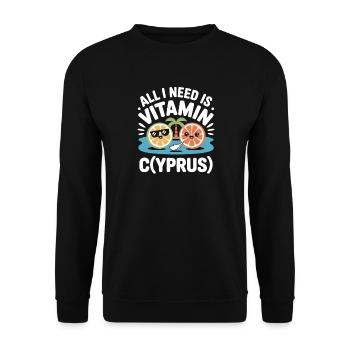 Chypre Tout ce dont j’ai besoin, c’est de vitamines Chypre Drapeau chypriote - Sweat-shirt Unisexe - noir - Devant - Alina (178cm) & Michal (187cm)