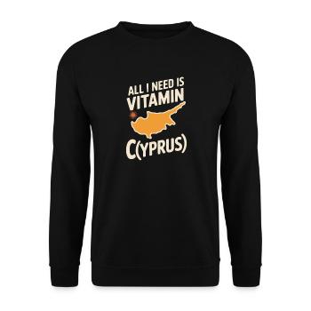 Chypre Tout ce dont j’ai besoin, c’est de vitamines Chypre Drapeau chypriote - Sweat-shirt Unisexe - noir - Devant - Alina (178cm) & Michal (187cm)