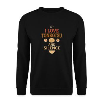 Ramen Bar Real Ramen Tonkotsu Broth - Unisex Sweatshirt - black - Front - Alina (178cm) & Michal (187cm)