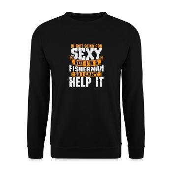 Pêcheur sportif pêcheur pêcheur Pêcheur Dit - Sweat-shirt Unisexe - noir - Devant - Alina (178cm) & Michal (187cm)