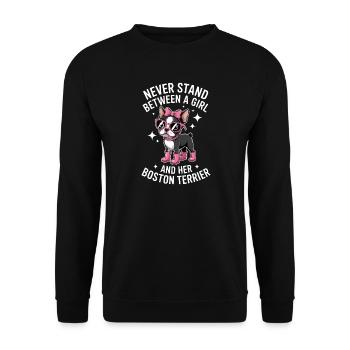 Boston Terrier Sayings Funny Terrier Gift - Unisex Sweatshirt - black - Front - Alina (178cm) & Michal (187cm)
