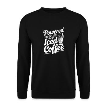Angetrieben von Eiskaffee - Unisex Pullover - Schwarz - Vorne - Alina (178cm) & Michal (187cm)