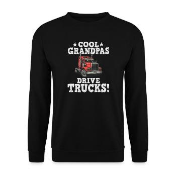 Opa Truck Drive Trucks - Unisex Pullover - Schwarz - Vorne - Alina (178cm) & Michal (187cm)