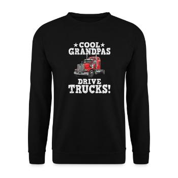 Grandfather Trucker: Drive Trucks - Unisex Sweatshirt - black - Front - Alina (178cm) & Michal (187cm)