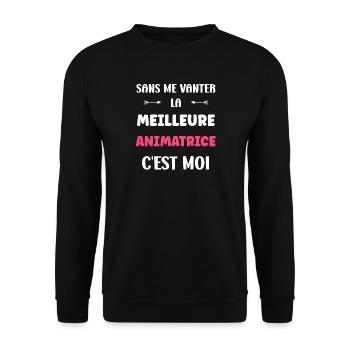 animatrice - Sweat-shirt Unisexe - noir - Devant - Alina (178cm) & Michal (187cm)