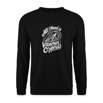 Zypern All I Need Is Vitamin Cyprus Zypern Flagge - Unisex Pullover - Schwarz - Vorne - Alina (178cm) & Michal (187cm)