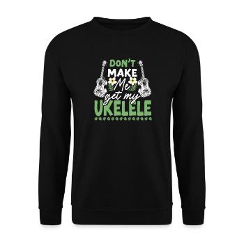 Ukulélé hawaïen Ukulélé Ne Me Oblige Pas - Sweat-shirt Unisexe - noir - Devant - Alina (178cm) & Michal (187cm)