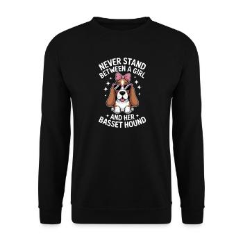 Basset Hound Sayings Funny Basset Hound Gift - Unisex Sweatshirt - black - Front - Alina (178cm) & Michal (187cm)