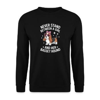 Basset Hound Sayings Funny Basset Hound Gift - Unisex Sweatshirt - black - Front - Alina (178cm) & Michal (187cm)