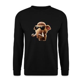 Sunglasses Mammoth Cartoon - Unisex Sweatshirt - black - Front - Alina (178cm) & Michal (187cm)
