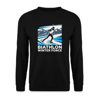 Biathlon Athlète Sport Sports d’hiver - Sweat-shirt Unisexe - noir - Devant - Alina (178cm) & Michal (187cm)