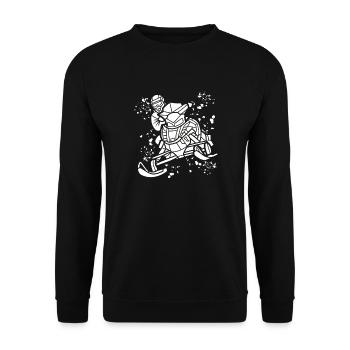 Skidoo Vibrant Schneemobil Abenteuer - Unisex Pullover - Schwarz - Vorne - Alina (178cm) & Michal (187cm)