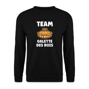 Humour galette des rois - Sweat-shirt Unisexe - noir - Devant - Alina (178cm) & Michal (187cm)