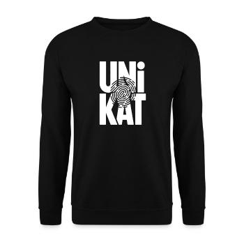 Unikat Einzigartig Individuell Selbstwert Unique - Unisex Pullover - Schwarz - Vorne - Alina (178cm) & Michal (187cm)