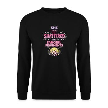 Anime-fangirl Schreit Anime-reaktion - Unisex Pullover - Schwarz - Vorne - Alina (178cm) & Michal (187cm)