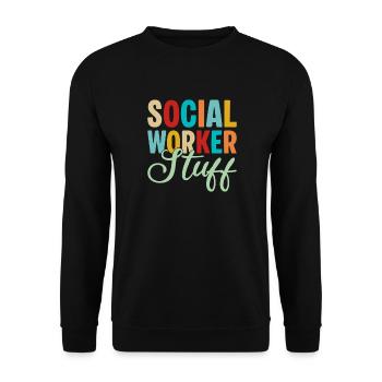 Social Worker Quote Stuff Social Work - Unisex Sweatshirt - black - Front - Alina (178cm) & Michal (187cm)